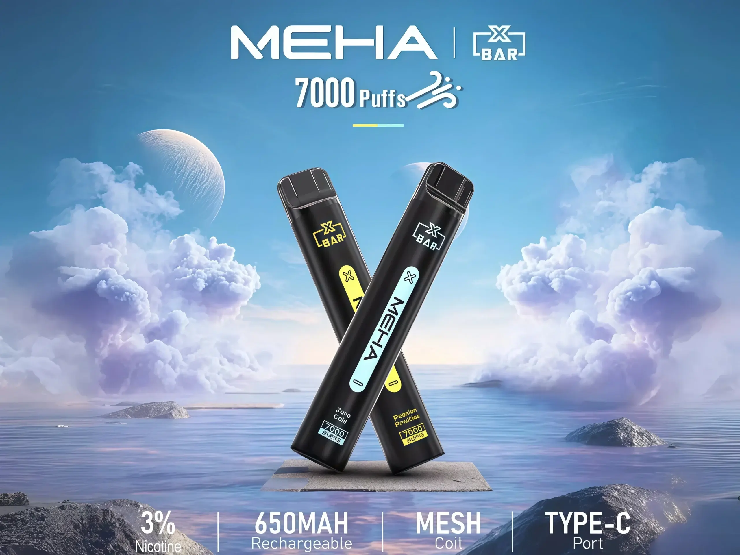 MEHA-XBAR小黑條7000口拋棄式電子煙16種口味魅嗨一次性電子菸650mAh可充電-MESH霧化芯-台灣現貨_副本-scaled - Lost Mary BA-TOP 台灣電子煙專賣店 | 正品煙彈與主機